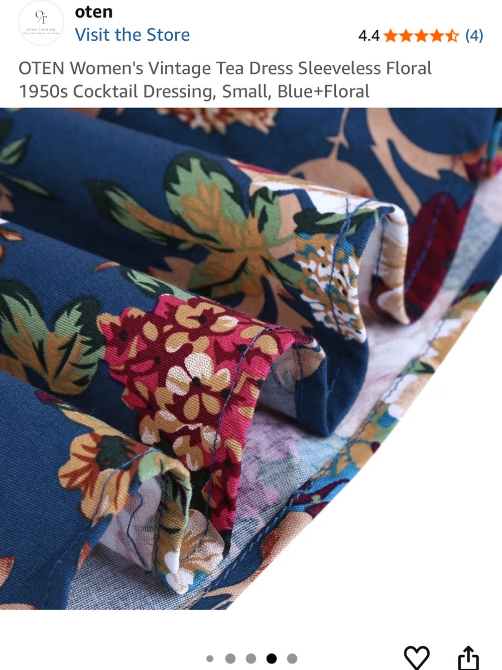 NWT Oten Women’s Vintage-Style Tea Dress - Picture 7 of 13